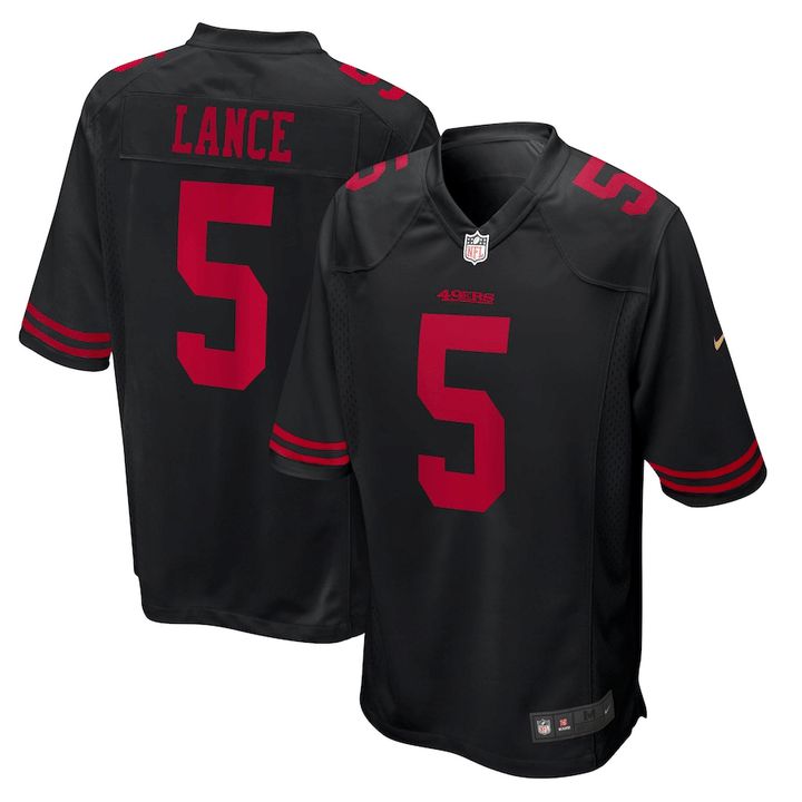 Men San Francisco 49ers #5 Trey Lance Nike Black Player Game NFL Jersey->san francisco 49ers->NFL Jersey